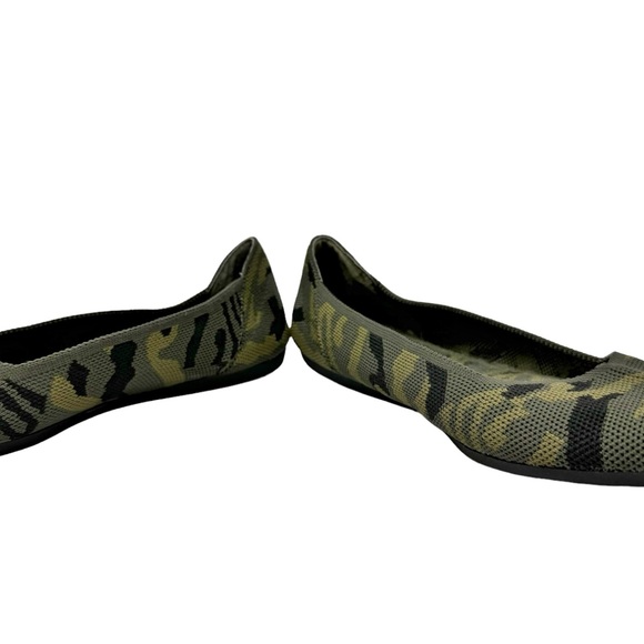 Steven Steve Madden Rosy Pointed Toe Camouflage Knit Flats Green Size 8 - Picture 5 of 8